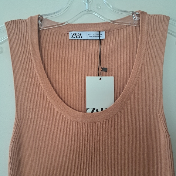 Zara Long Peach Maille Tunic Top - Picture 3 of 5